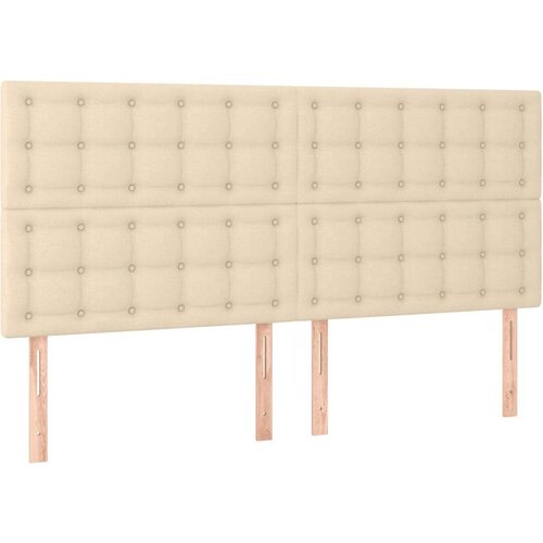  S oprugama i madracem krem 200 x 200 cm od tkanine Slike