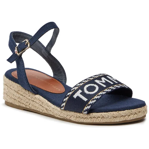 Tommy Hilfiger Espadrile Rope Wedge Sandal T3A7-33287-0890 M Mornarsko modra