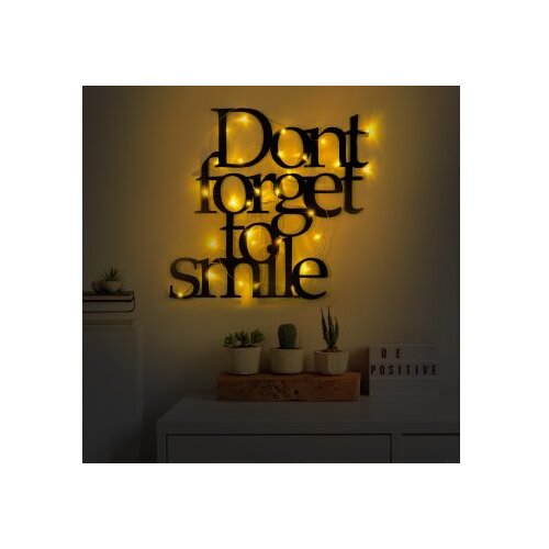 Wallity Zidna dekoracija Ne zaboravi se nasmije&amp;scaron;iti 183, 67x70cm, Crna Slike