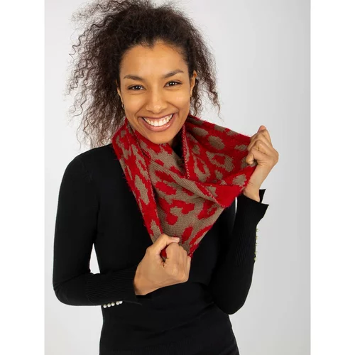 Fashion Hunters Red and dark beige women's chimney with patterns