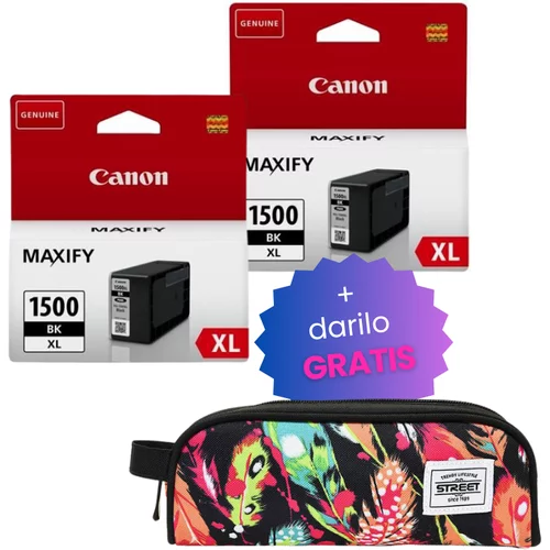 Canon Komplet kartuš PGI-1500XL BK (črna), original, 2 kosa + DARILO GRATIS