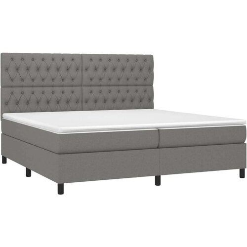  Box spring s madracem LED tamnosivi 200x200 cm tkanina Slike