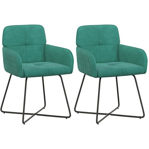 vidaXL Jedilni stoli 2 pcs Žamet Turkizna 59 x 56,5 x 86 cm, (5000296599) Cene
