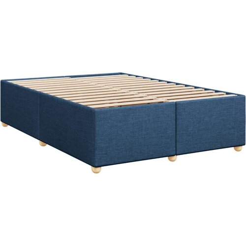 VidaXL Krevet s oprugama i madracem plavi 140 x 190 cm od tkanine Slike