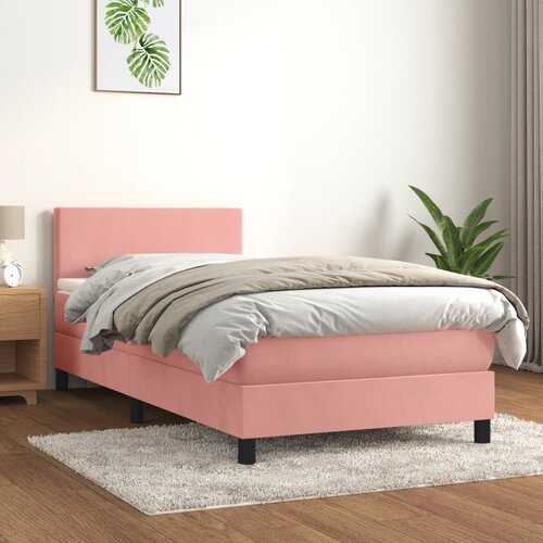 Box spring krevet s madracem ružičasti 90x200 cm bar&amp;scaron;unasti Slike