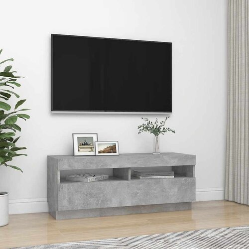  ormarić s LED svjetlima siva boja betona 100 x 35 x 40 cm Slike