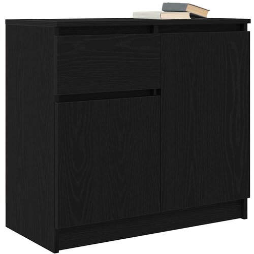  Komoda s ladicama crni hrast 71x35x65 cm konstruirano drvo Slike