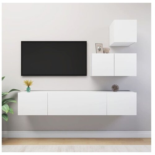  4-dijelni set TV ormarića bijeli od iverice Cijene