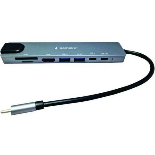 Gembird A-CM-COMBO8-05 **USB HUB Type-C 8-in-1 multi-port adapter USB-C+USB-A+HDMI+PD+card+RJ45 1399 Cene