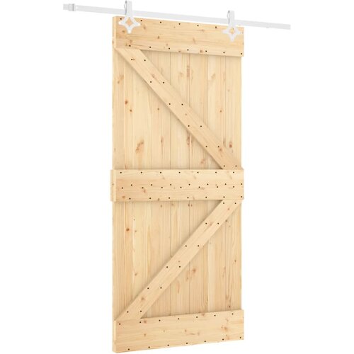 vidaXL Drsna vrata s kompletom vodil 100x210 cm trdna borovina, (20999104) Cene