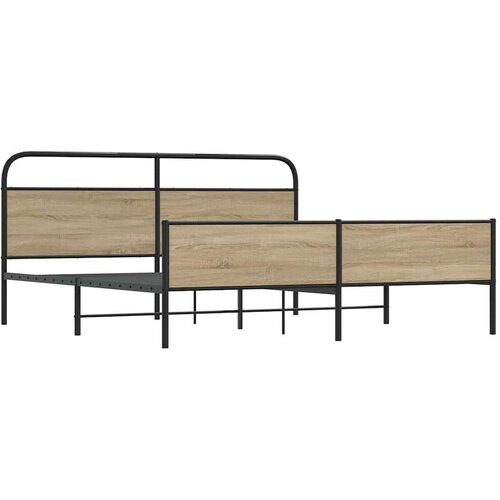 okvir kreveta bez madraca boja hrasta 150 x 200 cm Slike