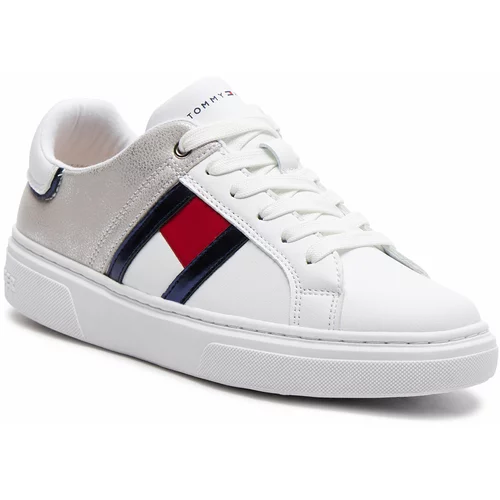 Tommy Hilfiger Superge Flag Low Cut Lace-Up Sneaker T3A9-33201-1355 S White/Silver X025