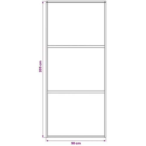  Klizna vrata 90 x 205 cm Kaljeno Staklo i Aluminij - 90 x 205 cm 2 horizontalne &amp;scaron;ipke (tamno prozirno staklo) Slike