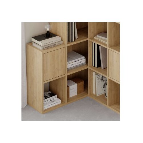 Hanah home Bookshelf Paleo, 150,8x150,8x28 cm, Boje hrasta Slike