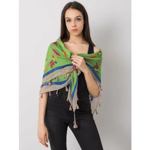 Fashion Hunters Green scarf with a colorful print
