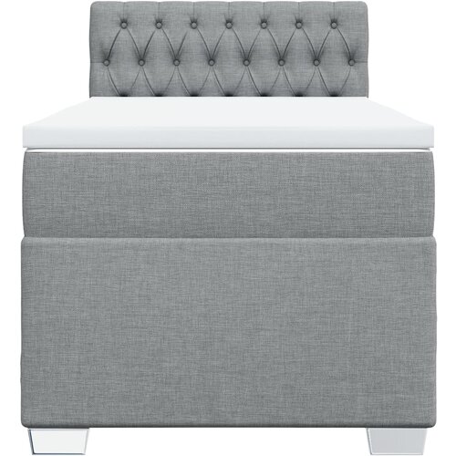 Box spring krevet s madracem svjetlosivi 90x190 cm od tkanine Slike