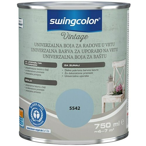 SWINGCOLOR Univerzalna barva za uporabo na vrtu Vintage (750 ml, modra, mat) Slike