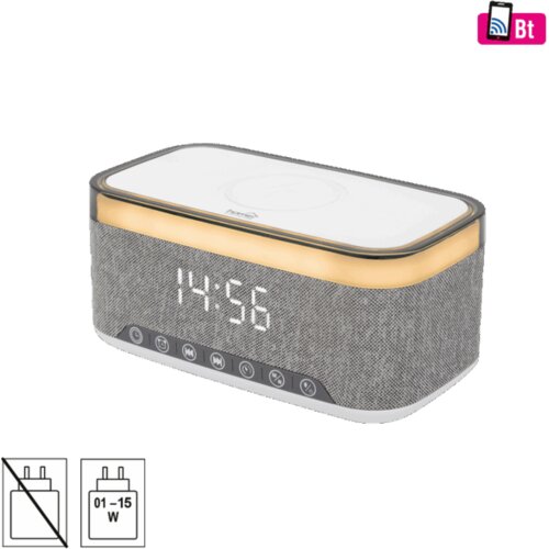 Home Sat sa alarmom, FM, 2x5W Bluetooth, Qi punjenje, LED zaslon &amp;ndash; LTCR06 Slike