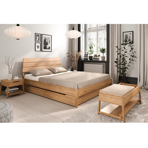 The Beds Zakonska postelja iz masivnega hrasta 160x200 cm v naravni barvi Twig &amp;ndash; Slike
