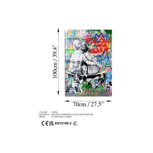 Wallxpert Slika od kaljenog stakla 70x100cm Slike
