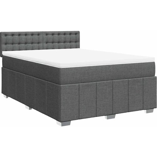 Maison Chic Box spring posteljni - Vzmetna postelja z vzmetnico temno siv 140x190 cm blago SL24089, (21891134) Cene