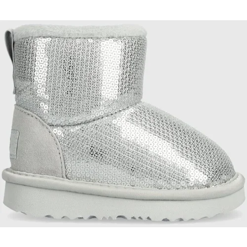 Ugg Dječje cipele za snijeg T CLASSIC MINI MIRROR BALL boja: srebrna