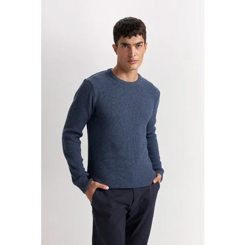 Defacto Standard Fit Regular Cut Crew Neck Textured Basic Knitwear Sweater