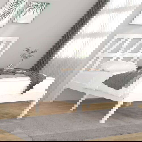  Posteljni okvir bel iz borovine 90x200 cm, (20646170) Slike