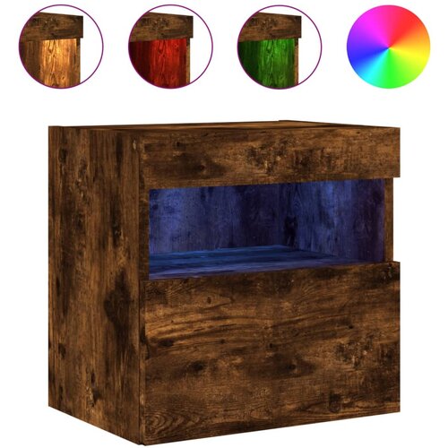 VidaXL Stenska TV omarica z LED lučkami dimljeni hrast 40x30x40 cm, (21017035) Slike