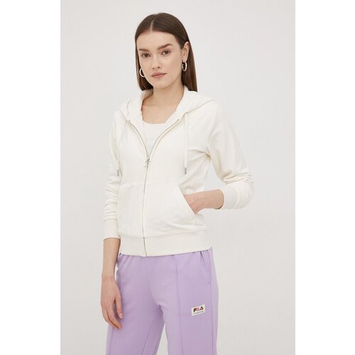 Juicy Couture Dukserica za žene, boja: bež, s kapuljačom, glatka Slike