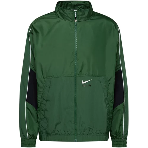 Nike Sportswear Prijelazna jakna 'AIR' tamno zelena / crna / bijela