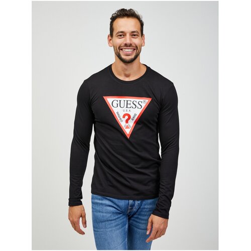 Guess Black Men's Long Sleeve T-Shirt - Men's Cene