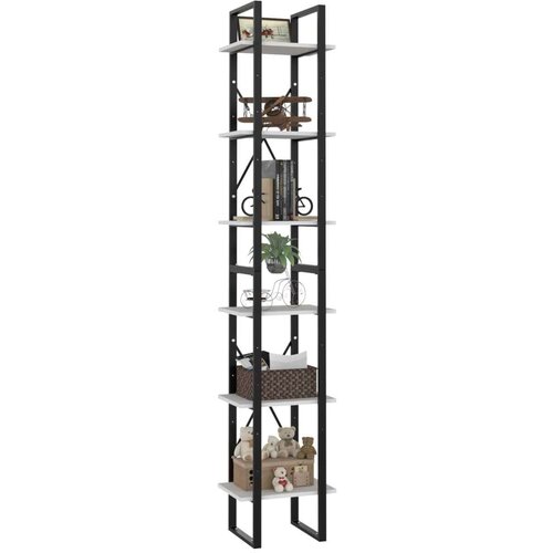 VidaXL Ormarić za knjige sa 6 razina bijeli 40 x 30 x 210 cm iverica Slike
