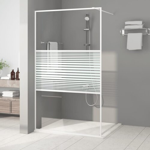 Pregrada za tu&scaron; bijela 115 x 195 cm s prozirnim staklom ESG Cijene