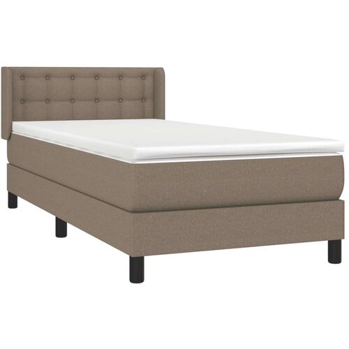  Krevet s oprugama i madracem smeđesivi 80x200 cm od tkanine Slike