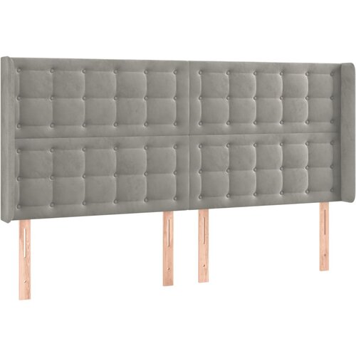 vidaXL Vzglavje z ušesi svetlo sivo 203x16x118/128 cm žamet, (20792783) Cene