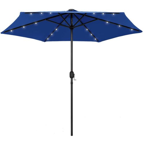  Suncobran s LED svjetlima i aluminijskom šipkom 270 cm azurni Cijene