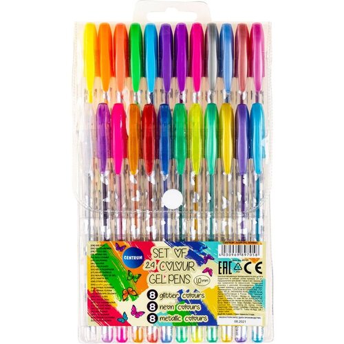  Set rolera u boji Centrum gel 1mm (metalic, neon, glitter) u PVC vrećici 24/1 89705 Slike