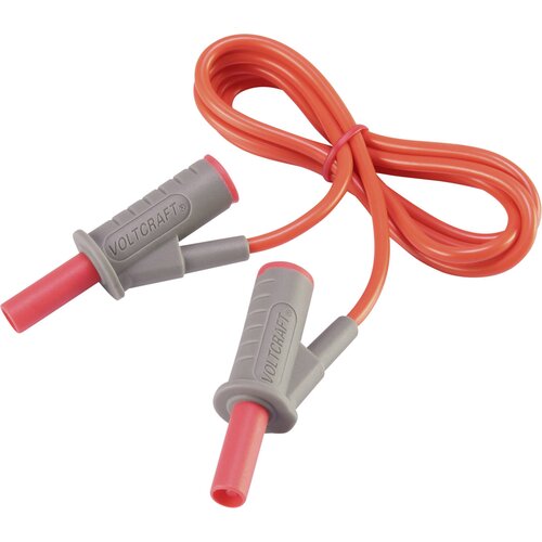 Voltcraft Visokofleksibilni varnostni merilni kabel [lamelni vtič 4 mm - lamelni vtič 4 mm] 1 m rdeče barve MSB-501 10 A, (20422904) Cene