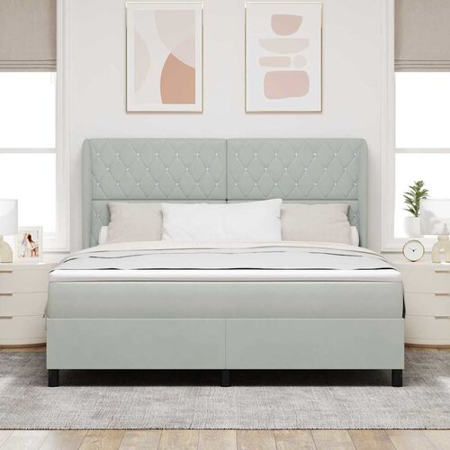  Krevet s opruga kutije Svijetlo siva 200 x 180 cm Bar&amp;scaron;un Slike