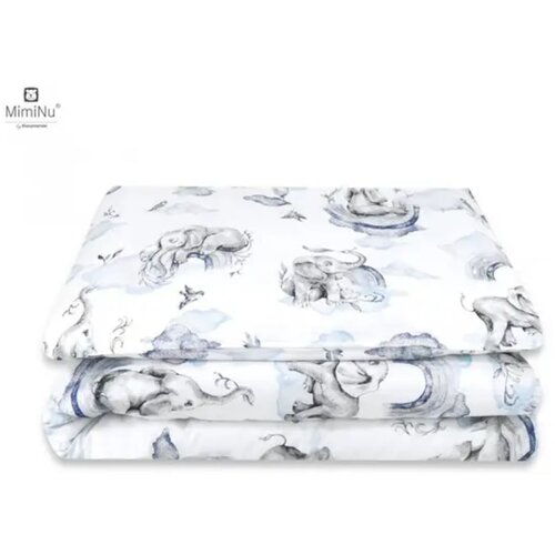 MimiNu Standard navlaka za posteljinu 2 dijela 120x90 cm, Slonići plava Slike