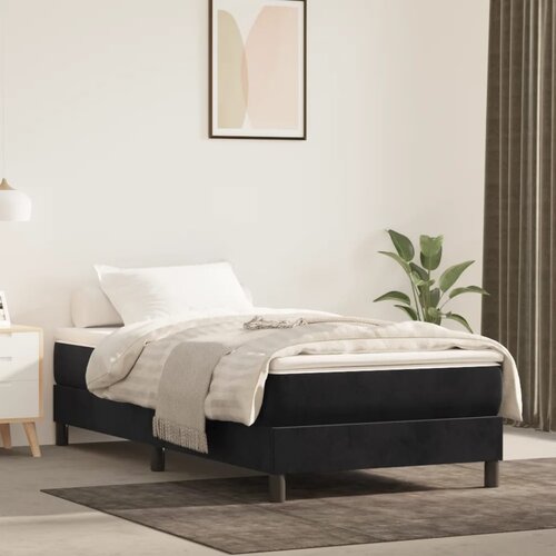 vidaXL Vzmetnica z žepkasto vzmetjo črna 100x200x20 cm žamet Cene
