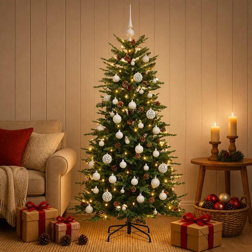  Umjetno božićno drvce s kuglicom 150 cm 150 LED lampica Cijene