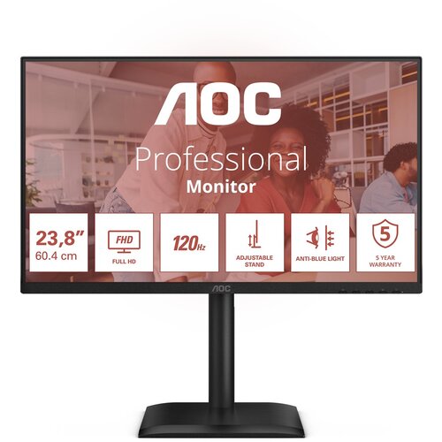 AOC E4 24E4CV computer monitor 60.5 cm (23.8) 1920 x 1080 pixels Full HD LED Black Slike