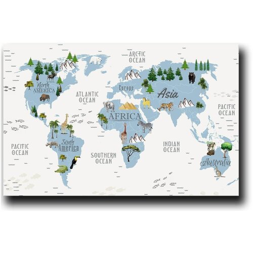 Wallity Otroška slika 45x70 cm Map – Wallity Cene