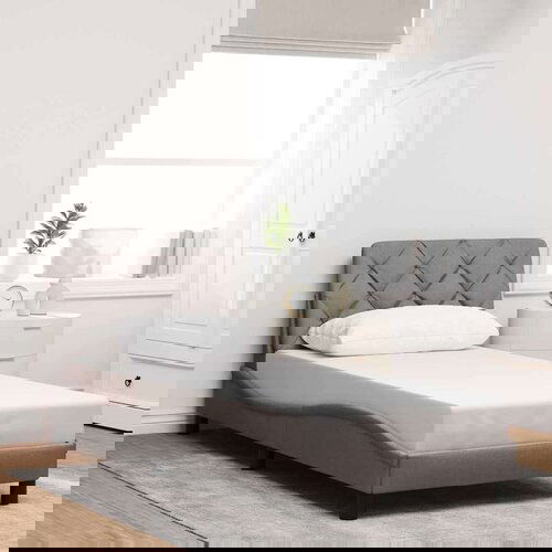  Okvir za krevet bez madraca smeđesivi 80x200cm od tkanine Slike