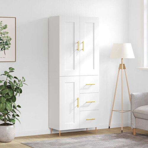 vidaXL Visoka komoda bijela 69 5x34x180 cm konstruirano drvo Cijene