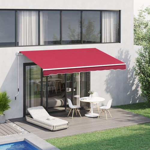 Outsunny Markiza, vrtljiva za vrata in okna, aluminij in poliester proti ultravijoličnemu sevanju, 295x245cm, temno rdeča, (20708548) Cene