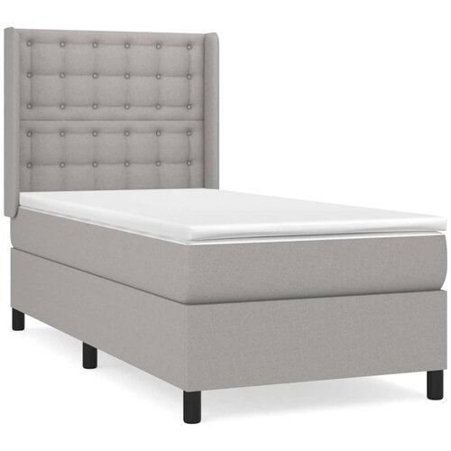 Maison Chic Box spring postelja - Vzmetna postelja z vzmetnico svetlo siva 90x200 cm blago SL7382, (21901807) Cene