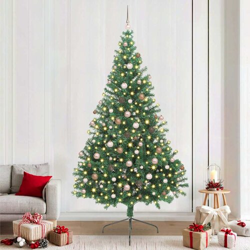 vidaXL Umjetna božićna jelka s lampicama Zelena 240 cm PVC Cene